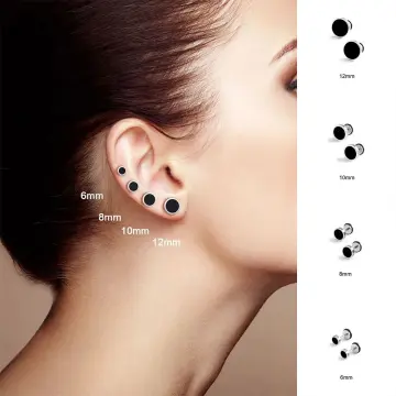 Mens ear piercing hot sale black stud