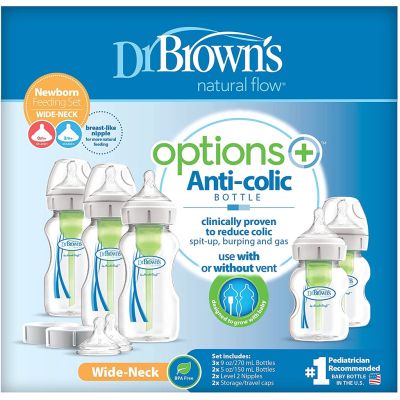 เซตขวดนม 9 และ 4 ออนซ์ 8 คอกว้าง Dr. Browns รุ่น Options+ Wide Neck Bottle Set for Baby ชุดของขวัญ เซต Gift set