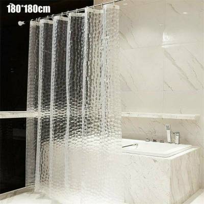 3D Water Cube Printed Bathroom Shower Curtain Waterproof with Hooks Home Decor