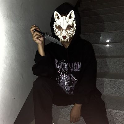 Prom Blindfold Halloween Japanese Dragon God Werewolf Mask Cosplay Animal Skeleton Unisex Mask Party Stage Performance Mask