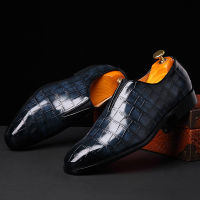 Luxury Men Business Formal Dress Shoes Crocodile Design Pointed Toe British Style Men Wedding Party Patent Leather Shoes Size 48