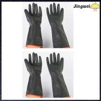 JINGWEI 2Pairs แผ่นยางรอง ถุงมือเชื่อมโลหะ สีดำสีดำ 35ซม. ค่ะ ถุงมือสำหรับเชื่อม บาร์บีคิวจัดการสัตว์ ถุงมือทำงานถุงมือ การเชื่อมเชื่อม