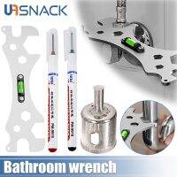 Universal Wrench Set for Bathroom and Shower Faucet Installation - Multi-functional Horizontal Wrench and Ruler Ranging Tool