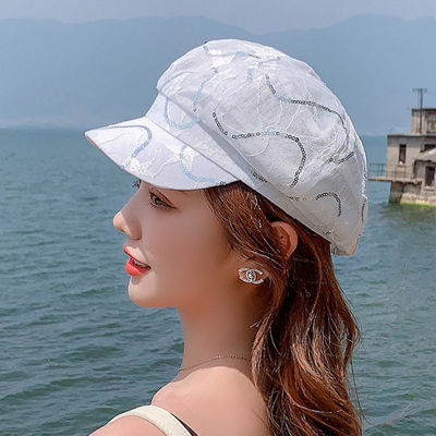 HotBeret หมวกฤดูร้อนใหม่ฤดูใบไม้ผลิฤดูใบไม้ร่วงหมวก Beret ผู้หญิง Navy หมวก Boina ผู้หญิงหมวกปานามาผู้หญิง Breathable แปดเหลี่ยมหมวก