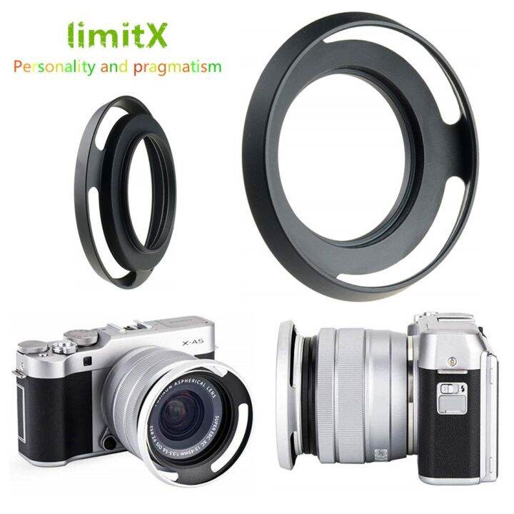 52mm Metal Vented Lens Hood for Fujifilm XT100 XT30 II XA20 XA7 X