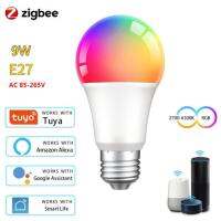 18 /15/12/9W Zigbee Tuya หลอดไฟแอลอีดี Rgb E27 Zigbee โคมไฟอัจฉริยะสมาร์ทโฮมหลอดไฟอัจฉริยะสำหรับ Alexa Google Home