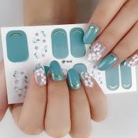 1sheet NailWrap Glitter Flower NailArt Stickers Full Cover