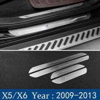 【cw】4PCS For BMW E70 E71 F15 F16 X5 X6 08-18 Door Sill Scuff Plate Guards Carbon Fiber Stainless steel Door Sills Protector Stickershot