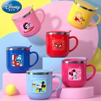 NEW❤Disney Childrens Water Cup Home Stainless Steel Cup With Lid Drinking Utensils Cup Kids Stainless Spiderman