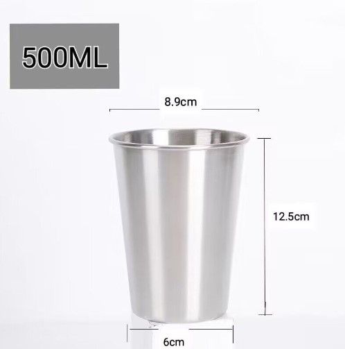 แก้วน้ำสแตนเลส304-แก้วสแตนเลสสไตล์เกาหลี-สีเงิน-แก้วใส่เครื่องดื่ม-ขนาด-350ml-500-ml-แข็งแรง-ทนทาน-ขนาดพอดีมือ