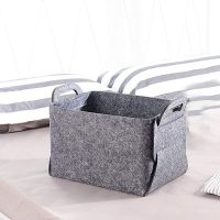 Soft Felt Storage Basket/Bin with Handles, Collapsible &amp; Convenient Storage Solution for Office, Bedroom, Closet, Toys, Laundry 14.2 Inches