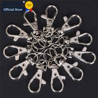 wenminr 10pcs/lot Split Ring WholealesMetal Classic Key Chain DIY Bag Jewelry Ring Swivel Lobster Silver Clasp Clips Key Hooks Keychain