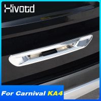 Hivotd สำหรับ Kia เทศกาล KA4 2021 2022รถด้านหลังมือจับประตูปกโครเมี่ยมลำต้นประตูดึงกรอบสติ๊กเกอร์ภายนอกรายละเอียดอุปกรณ์ชิ้นส่วน