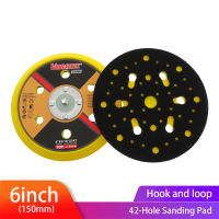 6 "150 มม. Multihole Sander Backing Pad Hook &amp; Loop Sanding Plate พร้อม 5/16" x24 Thread Dust Free Sanding Disc Holder สำหรับขัด-Lianeur