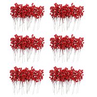 120 Pack 8Inch Artificial Christmas Red Berries Stems for Christmas Tree Ornaments,DIY Xmas Wreath