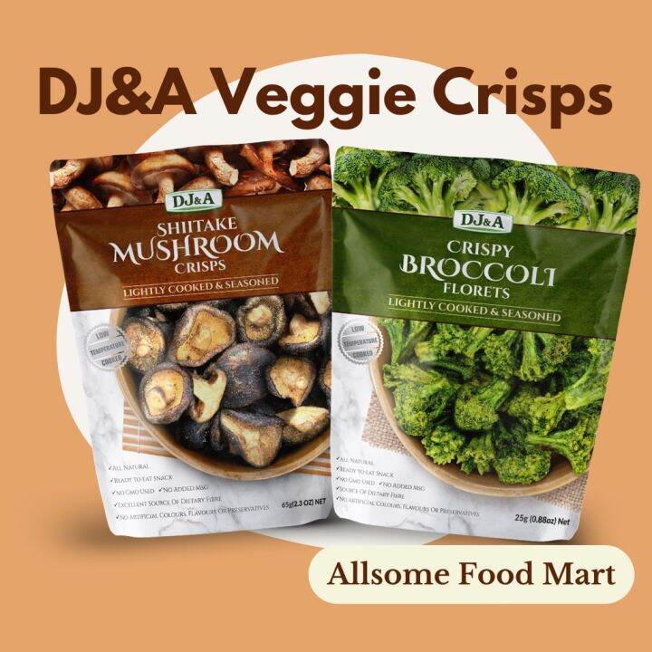 DJ&A Veggie Crisps (Shiitake Mushroom Cendawan Kering , Broccoli