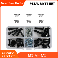 M5 M6กลีบสกรู Rivet Nut Bolt ชุดซ่อมรถป้ายทะเบียน Tube โลดโผน Anchor แผ่นเหล็กอลูมิเนียมแผ่นขยาย Bolts