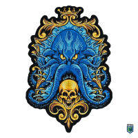Blue Kraken Iron-On Patch for Clothes