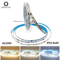 Ra95 IP55แถบไฟ LED 2835 10เมตร/ม้วน220โวลต์กันน้ำ3000K 4500K 6500K 120ไฟ LED/ม. ยืดหยุ่นสำหรับตกแต่งบ้านในร่ม