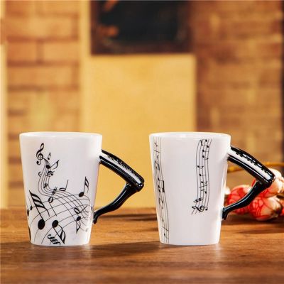 New Creative Novelty Piano Handle Ceramic Cup Coffee Milk Cup Personality Mug Unique Instrument Gift Cup