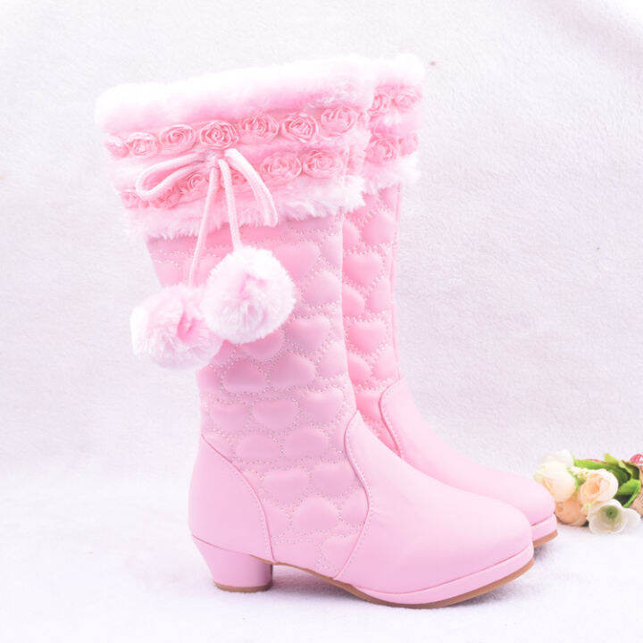 ulknn-winter-snow-boot-for-children-girls-high-heeled-princess-leather-footwear-cute-shoes-comfortable-velvet-warm-non-slip-zip