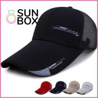 SUN BOX ตาข่ายแบบตาข่าย หมวกสำหรับฤดูร้อน สแน็ปแบ็ค หมวกแบบแบน หมวกคนขับรถบรรทุก หมวกเบสบอลปรับได้ หมวกสำหรับเล่นกีฬากลางแจ้ง หมวกฮิปฮอป