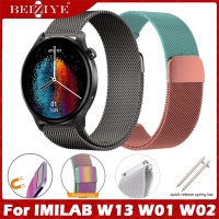 For IMILAB W13 W01 W02 สาย นาฬิกา สมาร์ทวอทช์ สายนาฬิกา Milanese วัสดุ สแตนเลสสตีล สายนาฬิกาข้อมือสำหรับ Replacement watchband Accessories