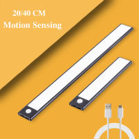 LED Cabinet Light Kitchen Lamp Ultra-Thin 2040CM USB Rechargeable PIR Motion Sensor Closet Wardrobe Lamp Aluminum Night Light