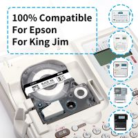 +【； Aken 6/9/12Mm  SS12KW Label Tape Compatible For Epson  Label Works Lw400 LK4WBN LC-4WBN LC 4WBN9 SS12KW 9Mm Cartridge LW-300