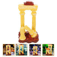 Zecetim 3PCS โรมันคอลัมน์โมเดลปลาถังพิพิธภัณฑ์สัตว์น้ำตกแต่งภูมิทัศน์ขนาดเล็ก