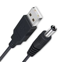 USB เป็นสายเคเบิลไฟ DC ปลั๊ก DC 5V 2A 1เมตรสำหรับตัวแยก HDMI แปลง USB กับแจ็ค DC 5.5X2คอนดักเตอร์ทองแดง1มม.