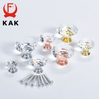 KAK 10Pieces Crystal Diamond Cabinet Knobs and Handles 30mm Gold Kitchen Cupboard Door Pulls Dresser Furniture Handle Hardware