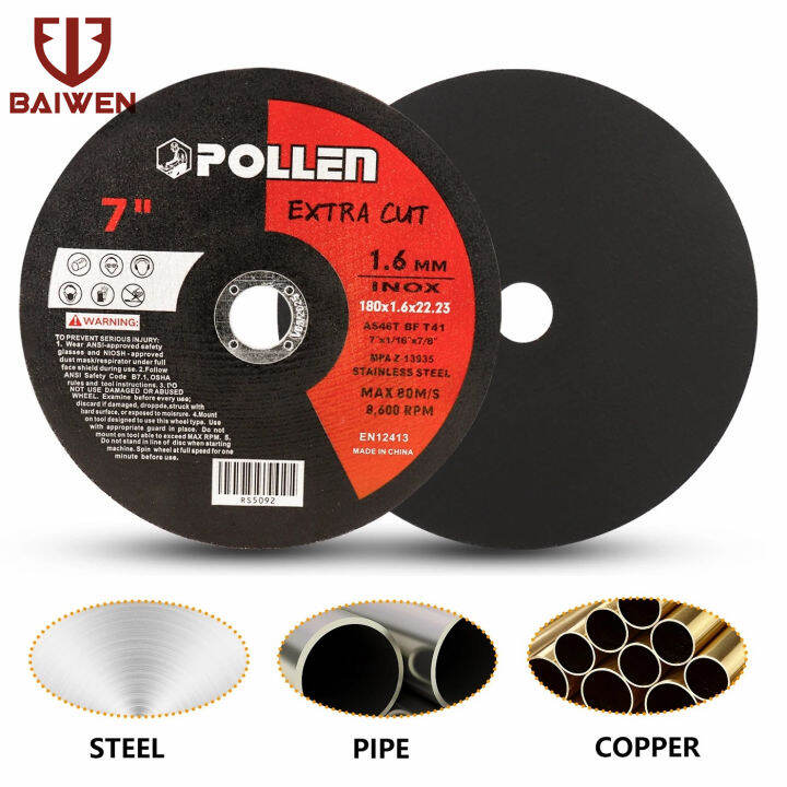 BAI WEN 180mm 7 inch Metal Cutting Disc Anngle Grinder Grinding Wheel