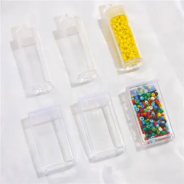 5 Layer Cylinder Stackable Containers Clear Plastic Round Storage for Case  for Eye Powder Gems Beads