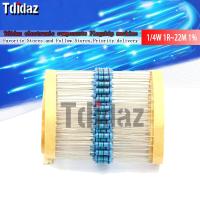 100pcs 1/4W 1R 22M 1 Metal film resistor 100R 220R 1K 1.5K 2.2K 4.7K 10K 22K 47K 100K 100 220 1K5 2K2 4K7 ohm resistance