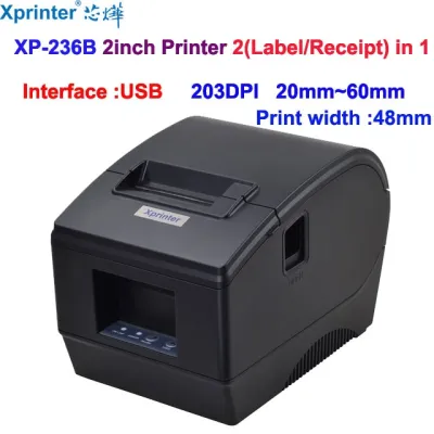 Xprinter 127มิลลิเมตร/วินาที2,3นิ้ว USB พอร์ตฉลากความร้อน/เครื่องพิมพ์ใบเสร็จรับเงินที่เครื่องพิมพ์บาร์โค้ดความร้อนความร้อน58มม. หรือ80มม. เครื่องพิมพ์ใบเสร็จรับเงิน