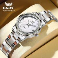 OPK Jam Tangan Perempuan Wanita Original Waterproof Quartz Movement Stainless Steel Analog Luminous Business Fashion Classy Women Watch 6013 【BYUE】