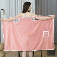 hotx 【cw】 Wearable Bathrobe Shower Female Soft Adults Textiles And Sauna