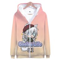 เสื้อฮู้ดดี้มีฮู้ดแนวอนิเมะเกม Gacha ชุดวอร์มมีซิปพิมพ์ลาย3D เสื้อกันหนาวเด็กชายเด็กสาวเสื้อโค้ทมีหมวกคลุมโอเวอร์ไซส์แฟชั่นสำหรับเด็ก