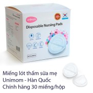 Miếng Lót Thấm Sữa Mẹ Dùng 1 Lần UnimomHộp 30 miếng - UM870411