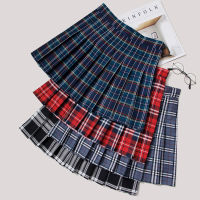 【CW】Summer Plaid Folds Women S Pleated Skirt High Waist Mini Skirt Preppy Style Jk Uniform Skirt