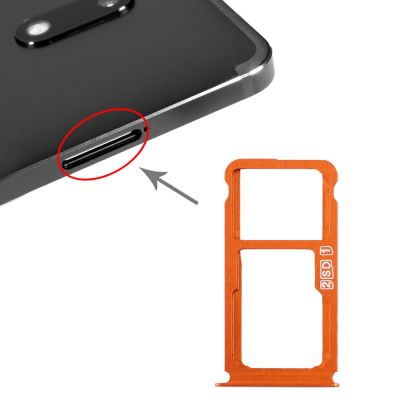 ถาดซิมการ์ด + ถาดซิมการ์ด/ถาดการ์ด Micro SD สำหรับ Nokia 7 plus TA-1062 (สีส้ม)