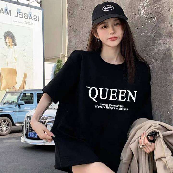 fashionjeans-เสื้อยืด-คอกลม-ลายอักษร-queen-แขนสั้น-ผ้านิ่ม-เสื้อยืดแฟชั่น-สไตล์เกาหลี-9652