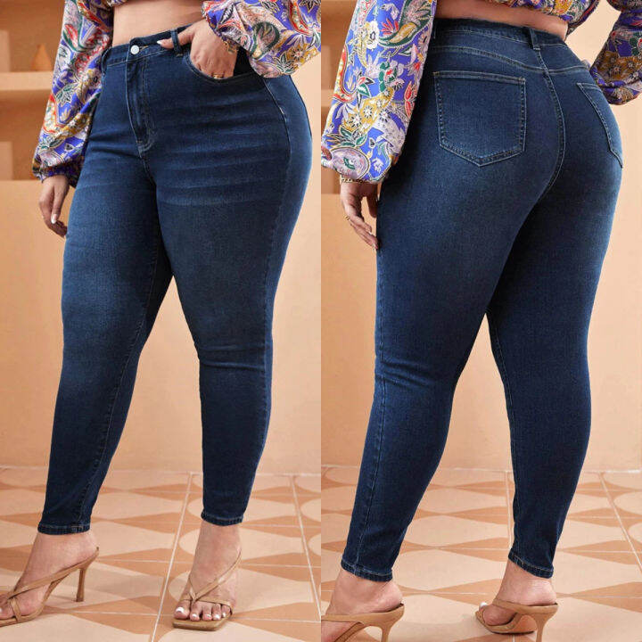 Plus Size 3044 Ladies MIDWAIST Jeans good quality jeans♥ Lazada PH