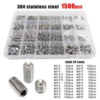 500/1500X M2 M2.5 M3 M4 M5 M6 M8 DIN916 304 Stainless Steel Black Hex Hexagon Socket Allen Cup Point Grub Bolt Set Screw Kit Box Nails Screws Fastener