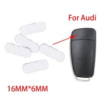 ECUTOOL 5 Pcs 16*6mm For Audi Q5 Q3 Q7 R8 A4 A6 A8 Car Key Shell Remote Case Cover Aluminum Emblem Symbol Sticker