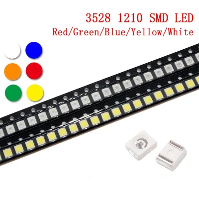 100pcs Super Bright 3528 1210 SMD LED Red/Green/Blue/Yellow/White/UV/ICE LED Diode