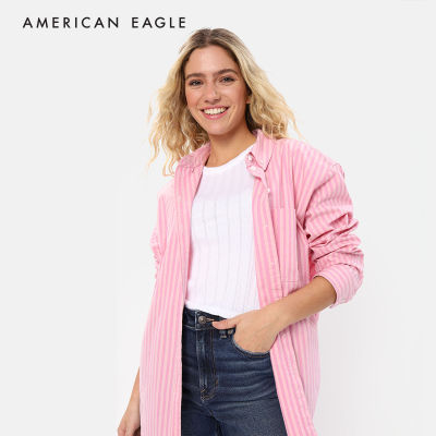 American Eagle Oxford Button-Up Shirt เสื้อเชิ้ต ผู้หญิง อ็อกฟอร์ด (NWSB 035-5219-615)