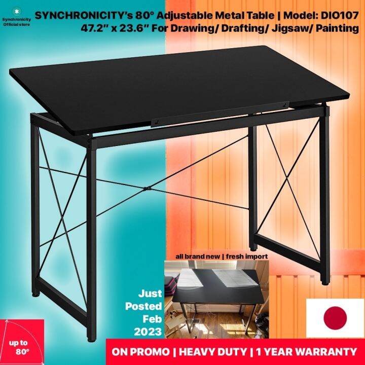 Drawing Table for Engineering or Architecture 80° Tiltable with Ledge