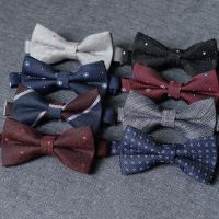 Fashion Red Black Bow Tie Mens Bow Groom Groomsmen Wedding Accessories Performance Dress British Double Tide Boys Clothing